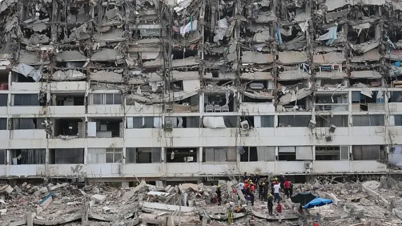 Edificio colapsado en Venezuela tras terremotos