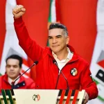 Alejandro Moreno en acto partidista del PRI