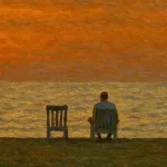 Pintura de una persona frente al mar usada para ilustrar una reflexion cultural