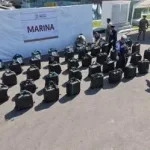 Bultos de presunta cocaina asegurados por la Marina frente a costas de Chiapas