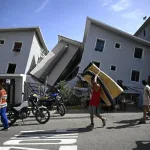 Edificios dañados tras terremotos en Venezuela