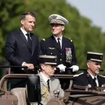Emmanuel Macron durante el desfile militar del 14 de julio en Francia