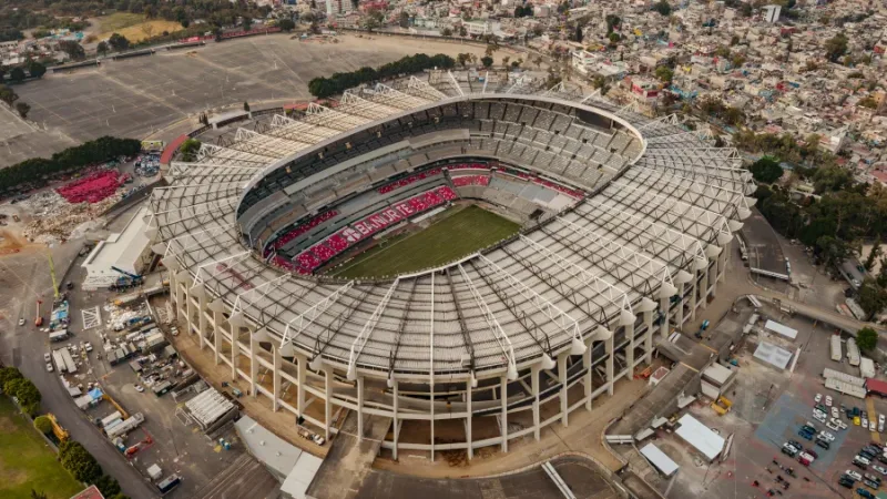 Vista aérea del Estadio Azteca en Ciudad de México
