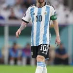 Lionel Messi jugando con la selección de Argentina