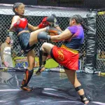 Combate de Muay Thai durante la sexta edición de Lions Fight en Tuxtla Gutiérrez
