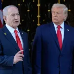 Benjamin Netanyahu y Donald Trump durante un encuentro político