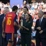 Claudia Sheinbaum participa en la ceremonia de premiacion de la final del Mundial 2026