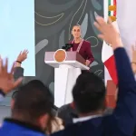 Claudia Sheinbaum durante conferencia de prensa en Michoacán el 3 de julio de 2026