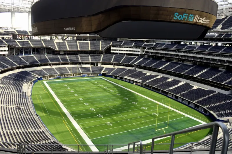 Interior del SoFi Stadium, sede mundialista en Los Ángeles
