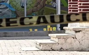 Zona acordonada por autoridades tras el asesinato del alcalde Valentin Lavin Romero en Temoac Morelos