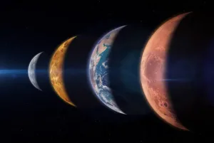 Alineación de planetas en el cielo