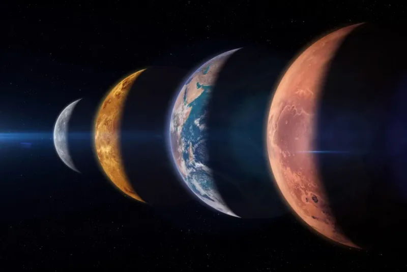 Alineación de planetas en el cielo