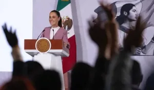 La presidenta Claudia Sheinbaum durante información sobre acciones de gobierno
