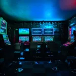 Control de videojuegos sobre una superficie oscura