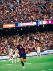 Jugadoras del Barcelona durante el clásico femenino ante Real Madrid
