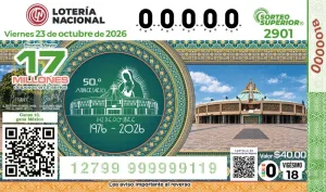 Billete de Lotería Nacional dedicado a los 50 años de la Nueva Basílica de Guadalupe