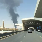 Humo cerca del aeropuerto internacional de Riad tras reportes de explosiones