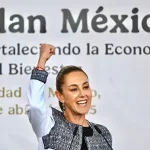 Claudia Sheinbaum durante un acto relacionado con el Plan México