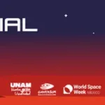 Cartel oficial de la Semana Mundial del Espacio 2026 en el museo Universum de la UNAM