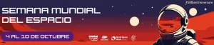 Cartel oficial de la Semana Mundial del Espacio 2026 en el museo Universum de la UNAM